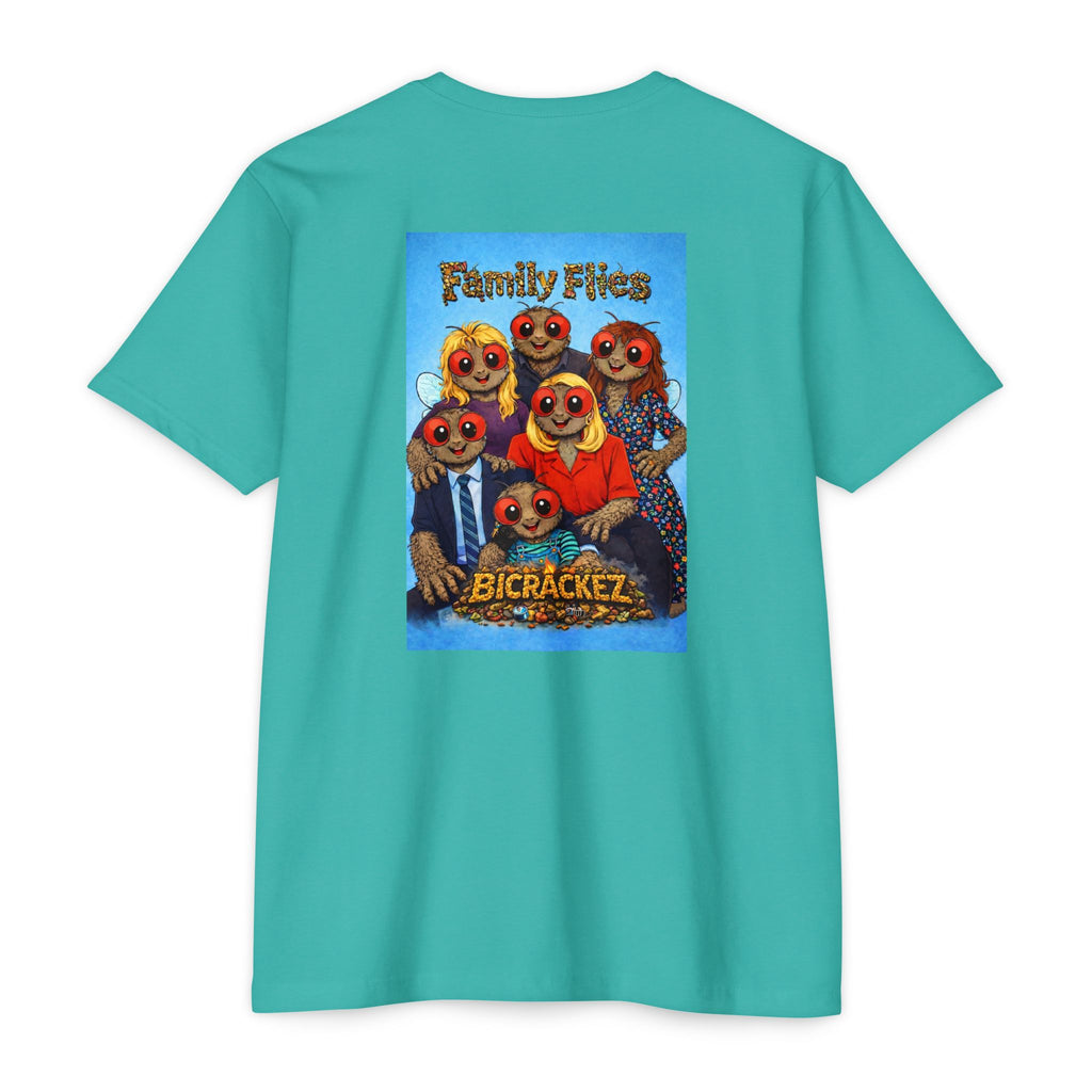 Family Flies Graphic T-Shirt — "Bicracketz" Retro Cartoon Tee
