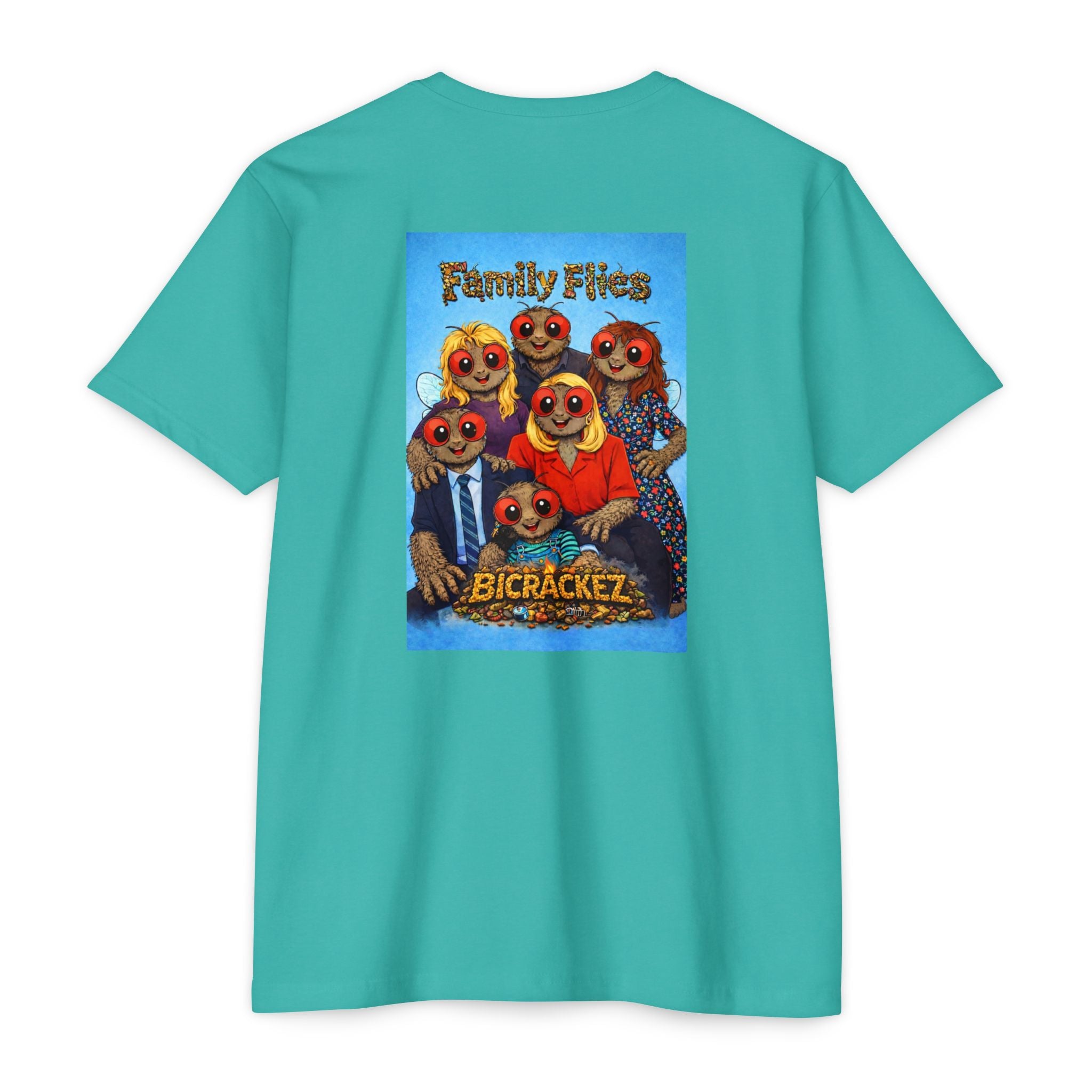 Family Flies Graphic T-Shirt — "Bicracketz" Retro Cartoon Tee