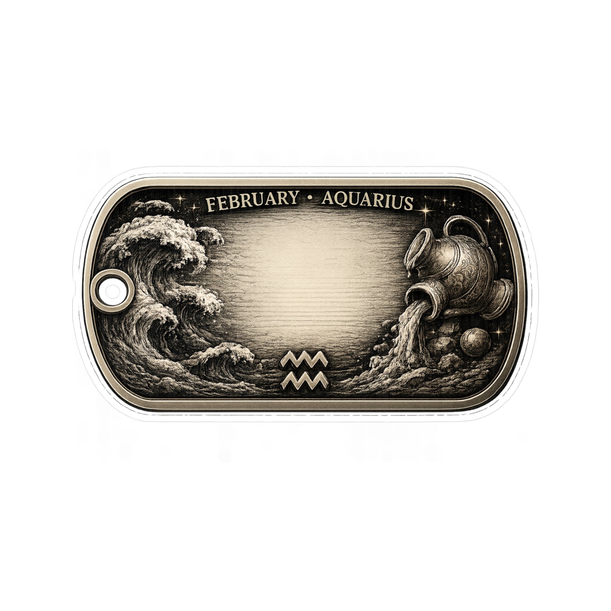 Aquarius Zodiac Sticker — February Astrology Vinyl Kiss-Cut