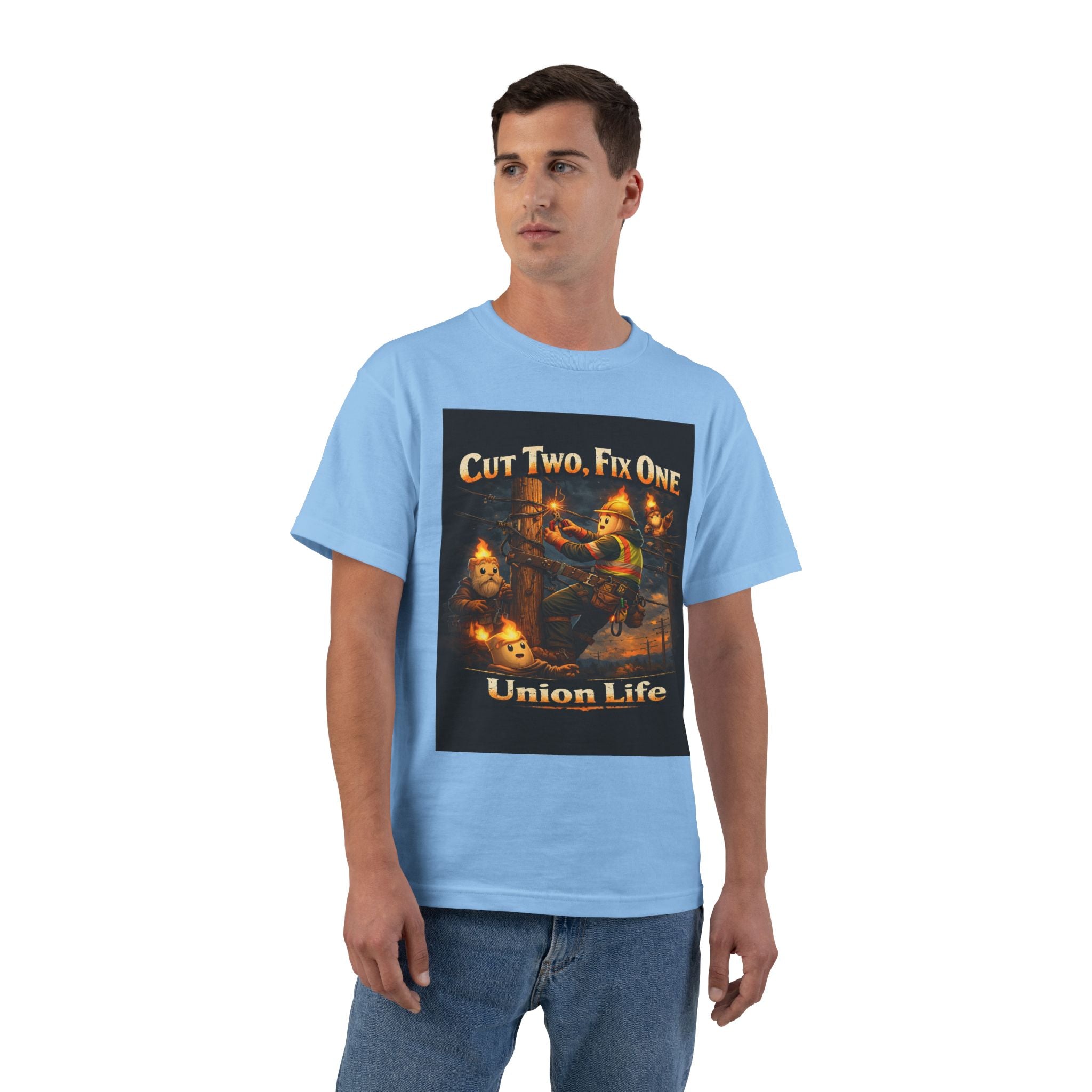 Union Life T-Shirt – "Cut Two, Fix One" Halloween Pumpkin Mechanics Tee