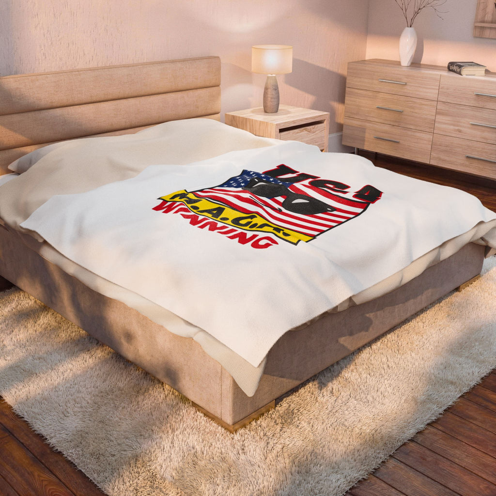 Maga Winning Velveteen Blanket | protest typography, acronym humor