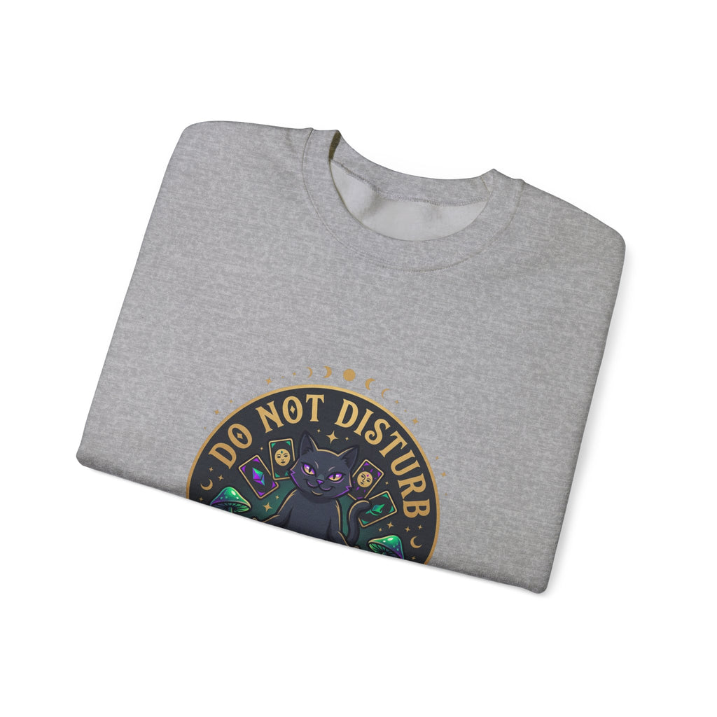 Do Not Disturb Cat Crewneck Sweatshirt | witchy goblincore, chaos energy