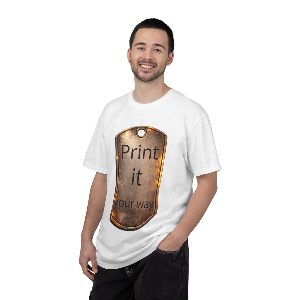 Rustic Metal Dog Tag T-Shirt — 'Print it your way' Graphic Tee