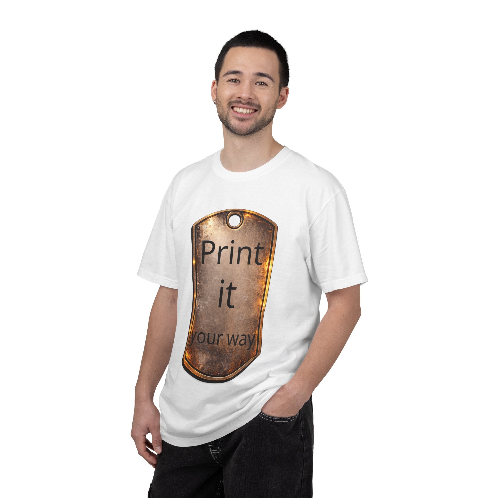 Rustic Metal Dog Tag T-Shirt — 'Print it your way' Graphic Tee