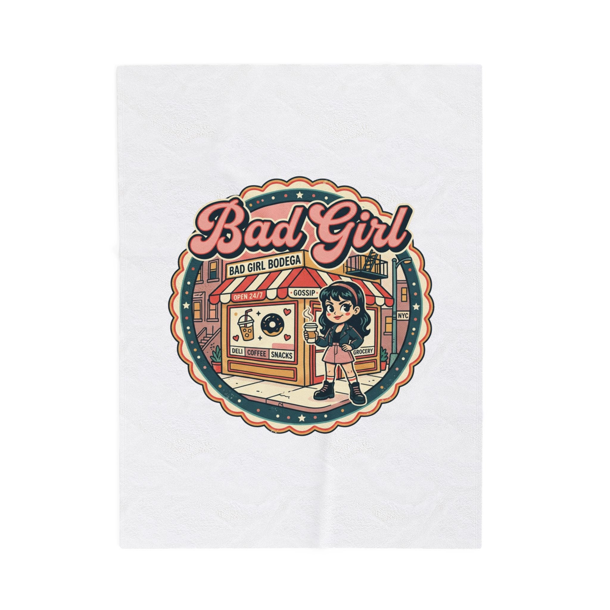Bad Girl Bodega Plush Blanket | NYC bodega, Y2K deli sign, Spanglish vibes