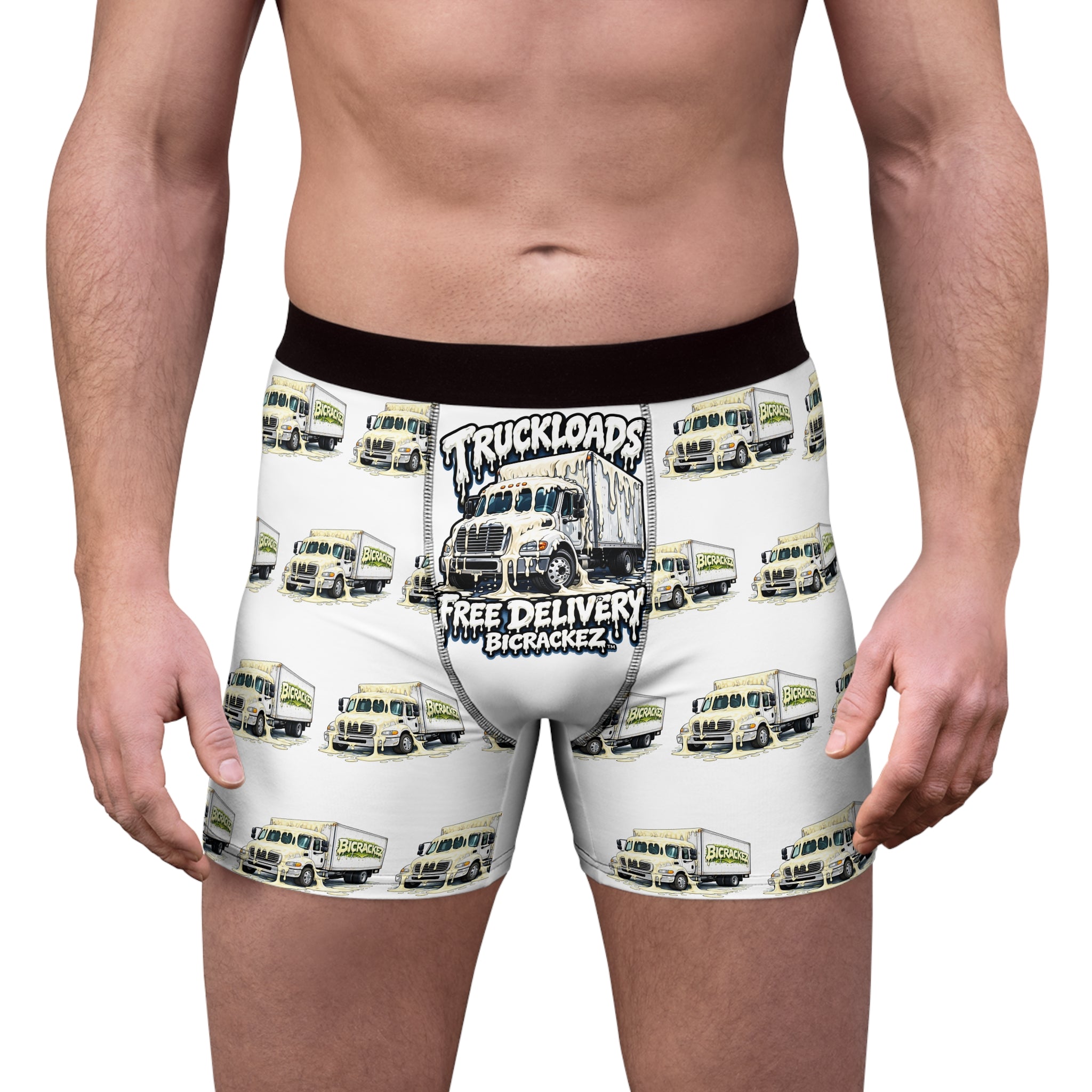 Truckloads Boxer Briefs — 'Truckloads Free Delivery' All-Over Print Men's Underwear