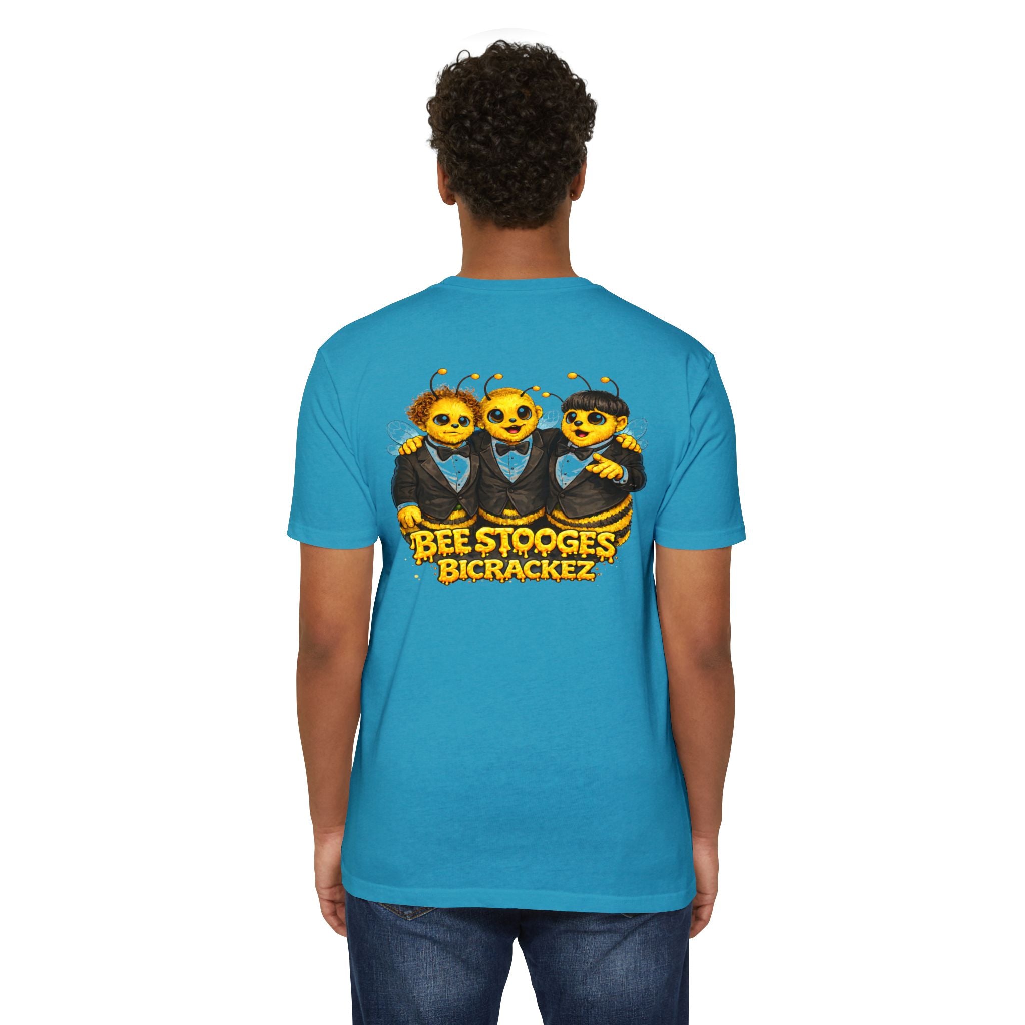Bee Stooges Graphic T-Shirt — Bee Costume Trio "Bee Crackez" Vintage Band Tee