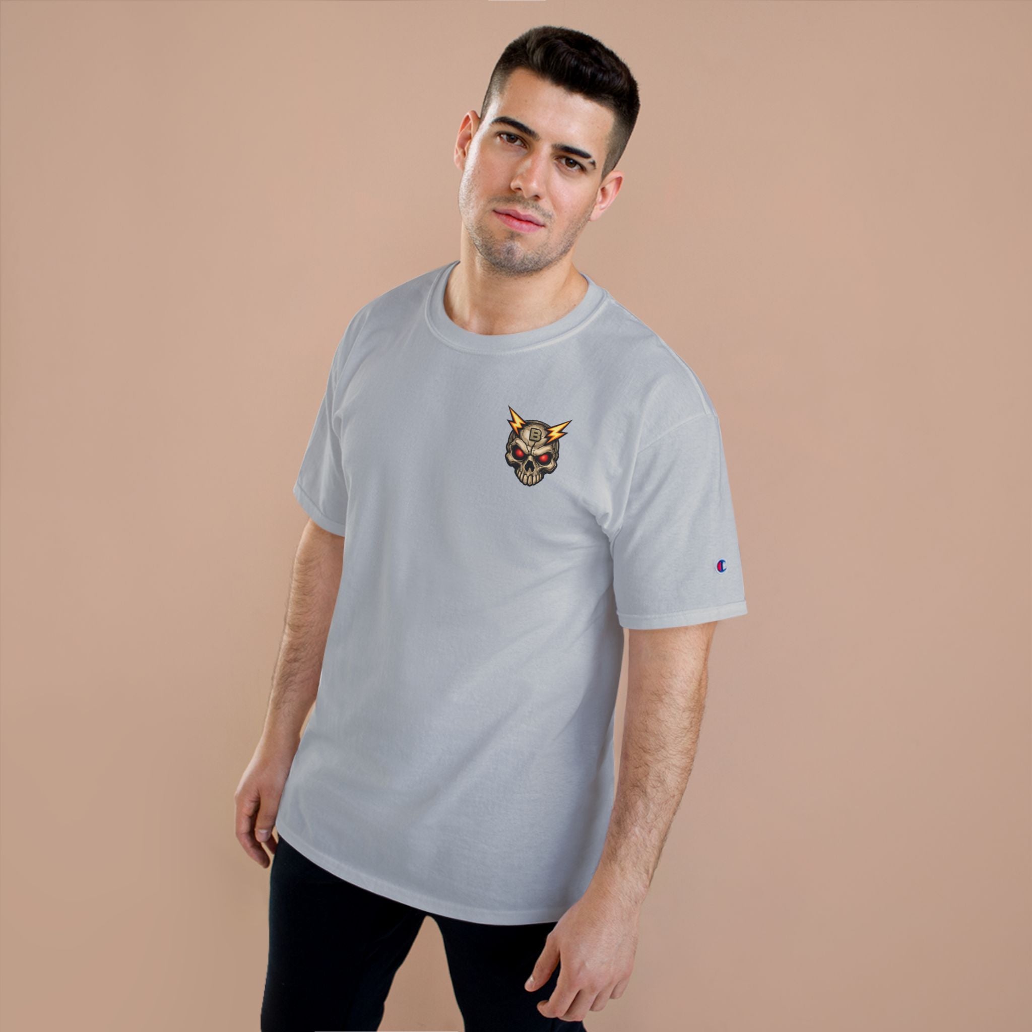 Champion T-Shirt — "I’ll Let You Know When It’s Clear" Gamer Skull Back Print