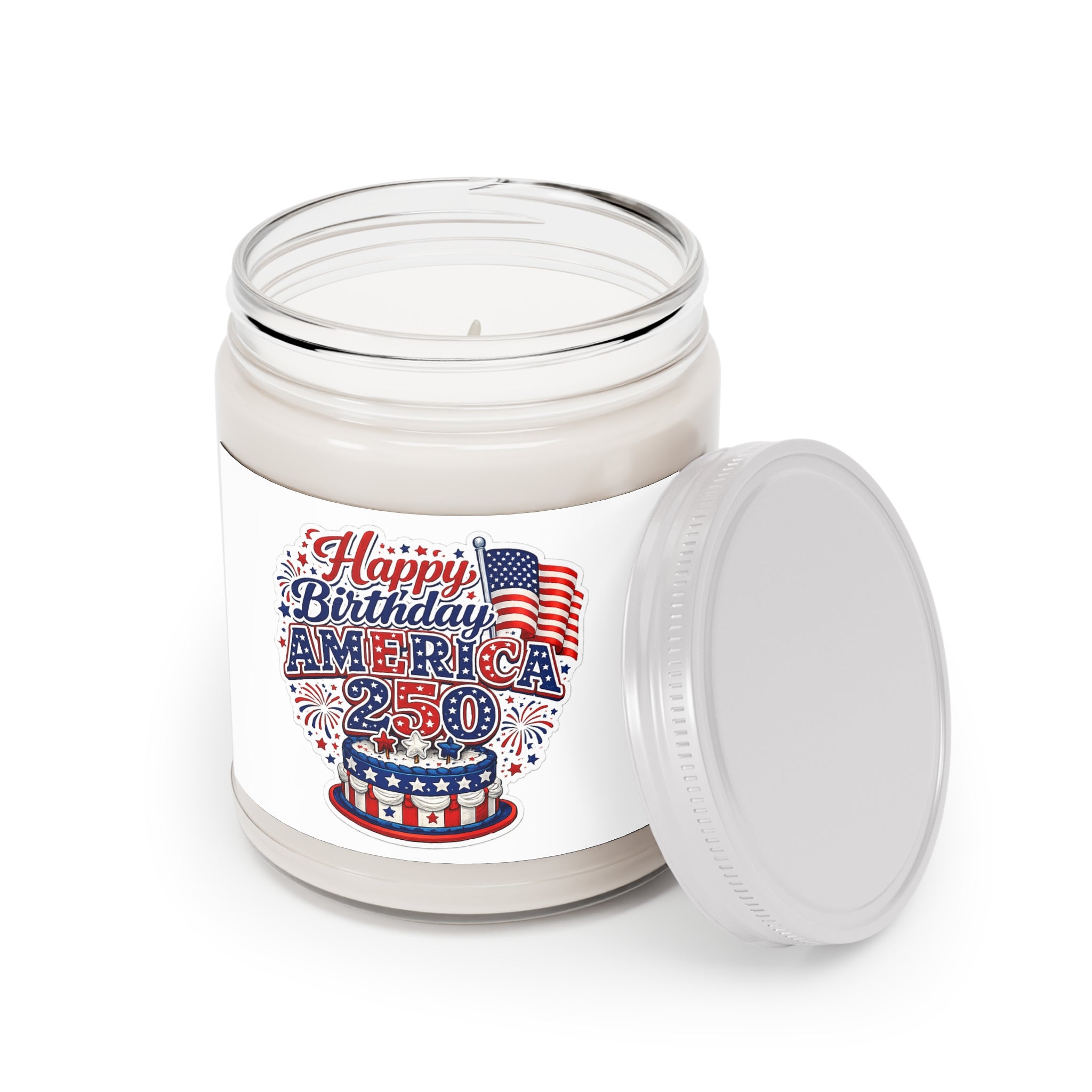 Happy Birthday America 250 Scented Soy Candles with White Lid, 9oz