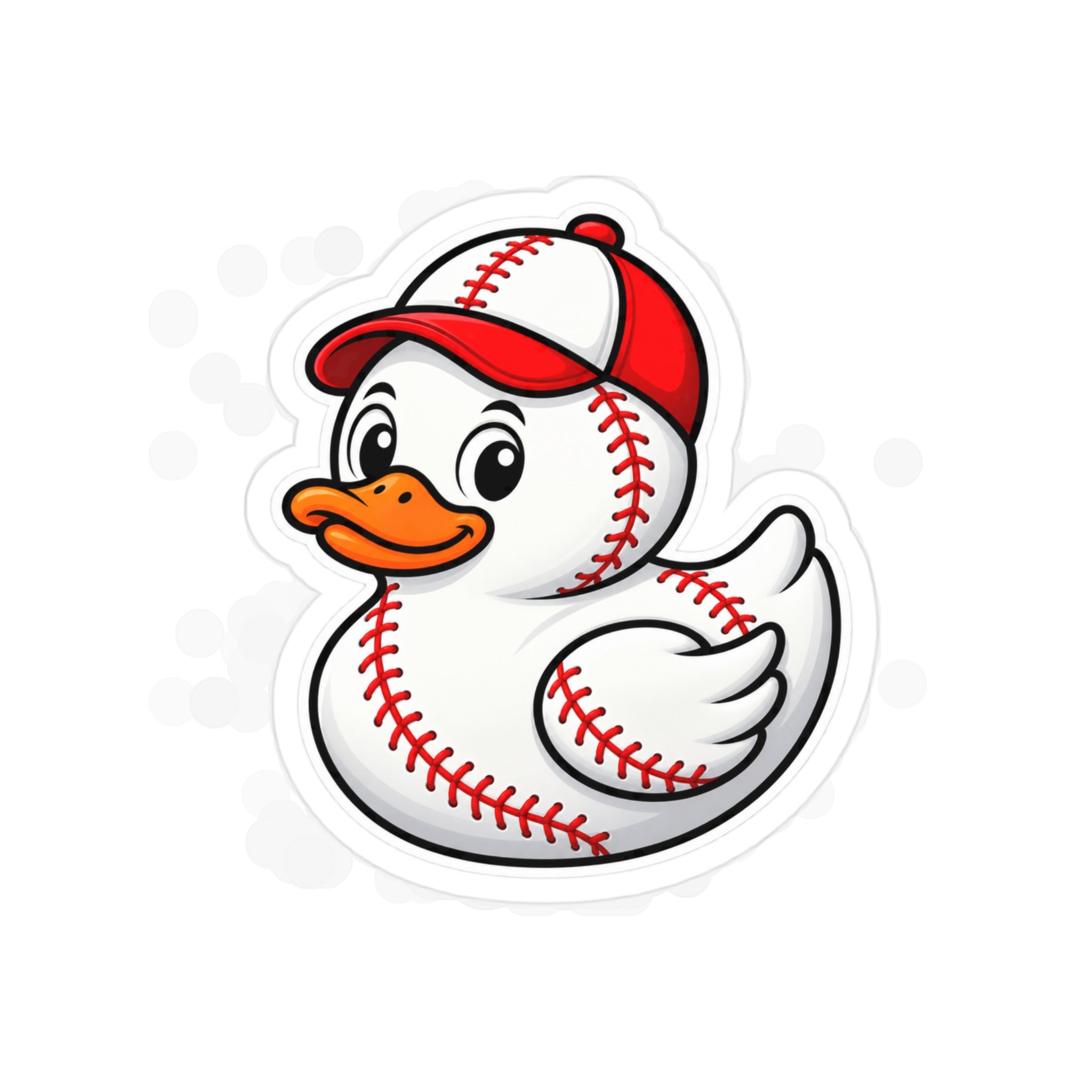 Baseball Duck Die-Cut Transparent Outdoor Sticker — Waterproof Vinyl