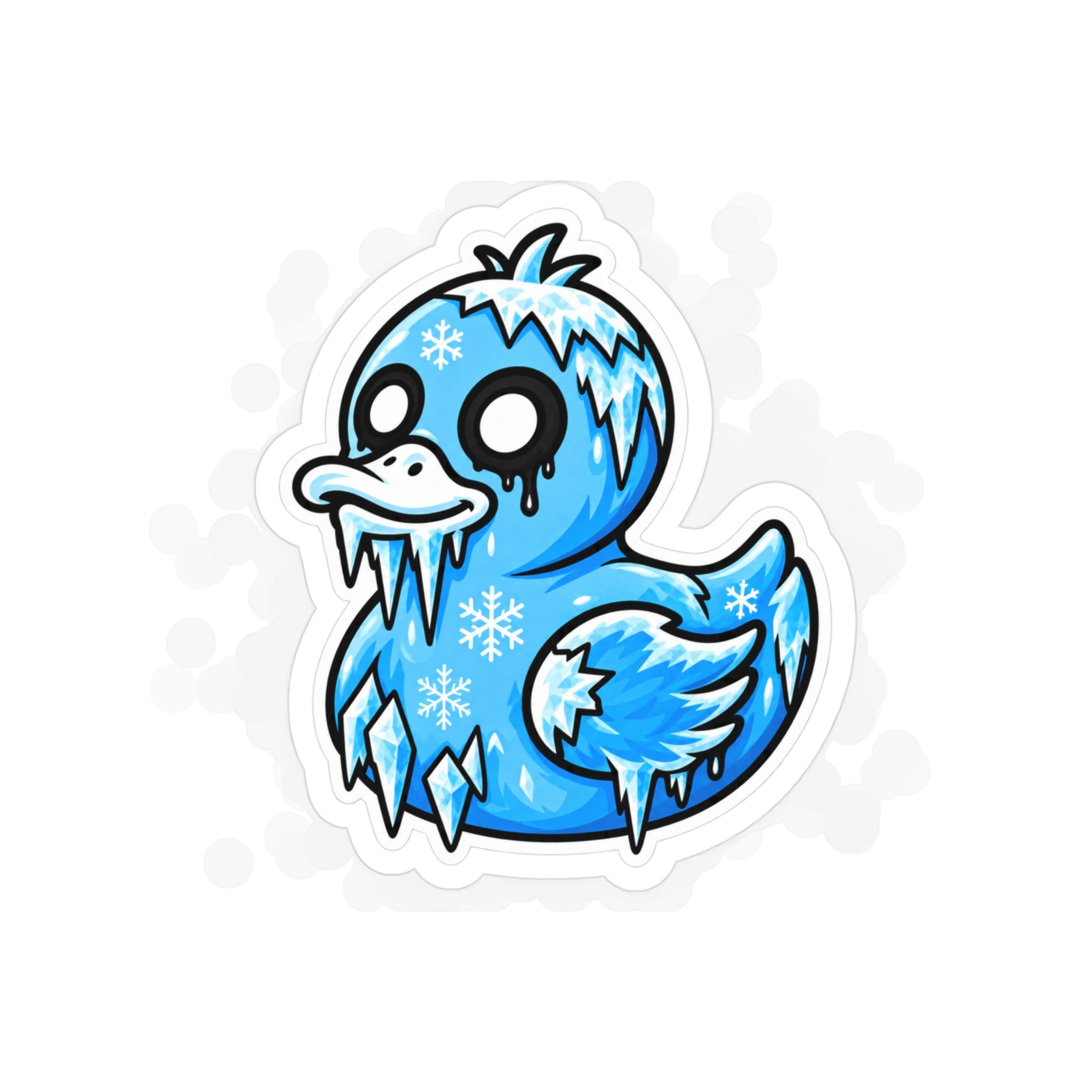Frozen Duck Sticker — Clear Die-Cut Outdoor Vinyl