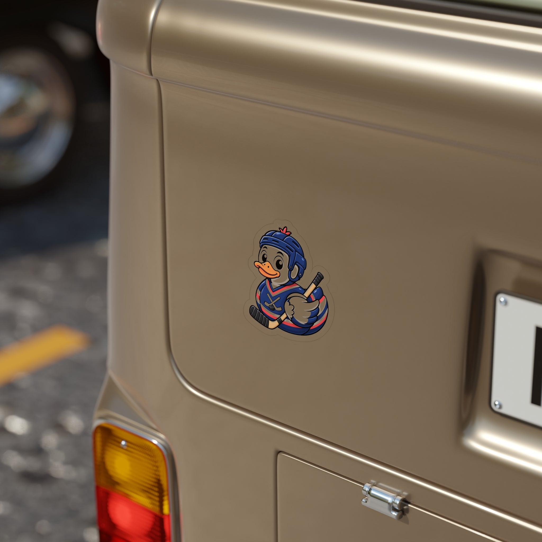 Hockey Duck Die-Cut Outdoor Sticker — Waterproof Transparent Vinyl