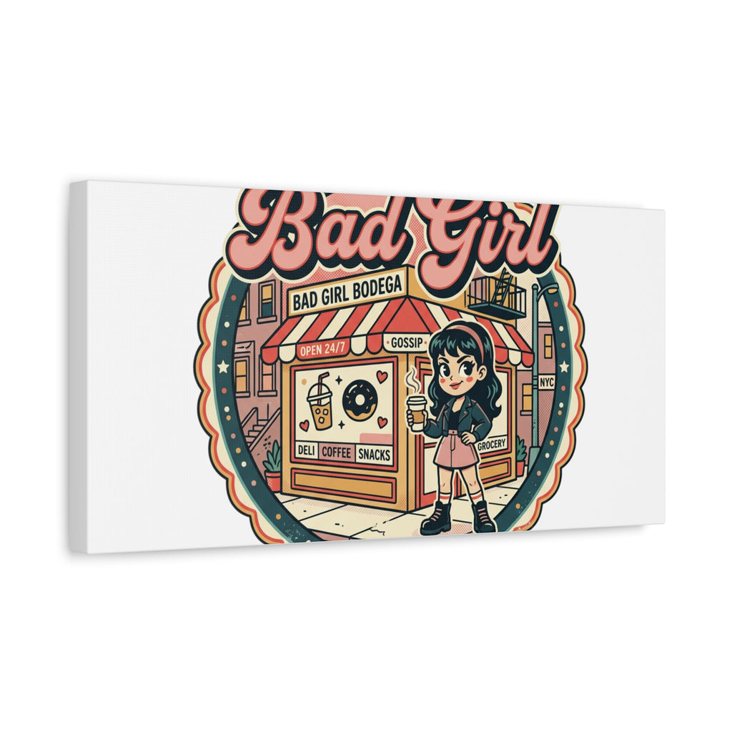 Bad Girl Bodega Canvas Print | Bodega, NYC, Y2K Corner Store Art