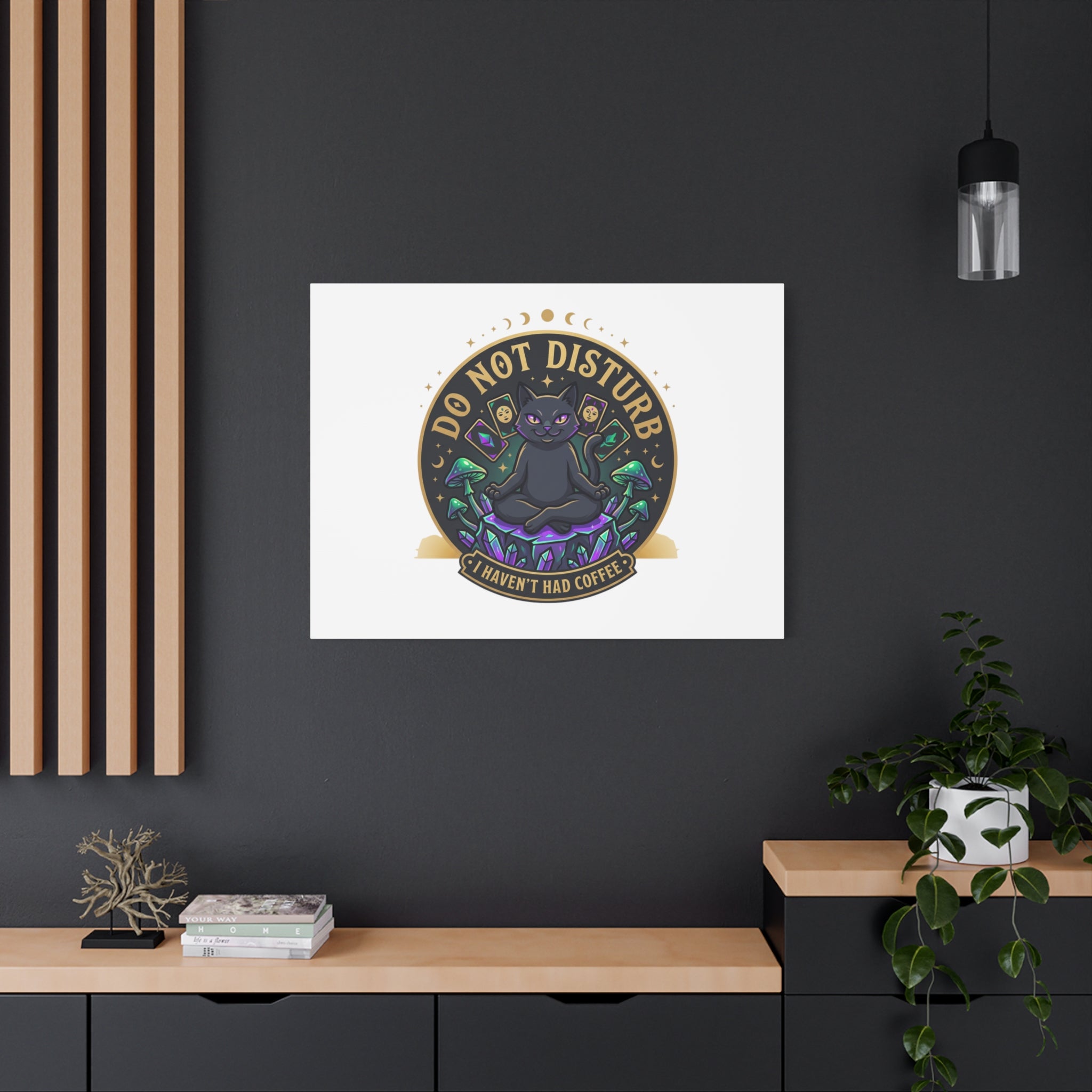 Do Not Disturb Cat Meditation Matte Canvas | witchy, goblincore