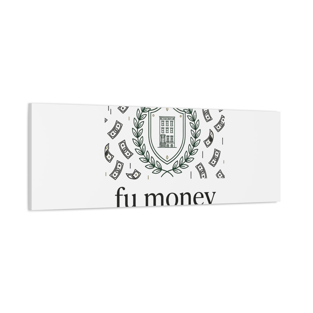 fu money Canvas |New Money Minimalist, Quiet Luxury, Serif Monochrome
