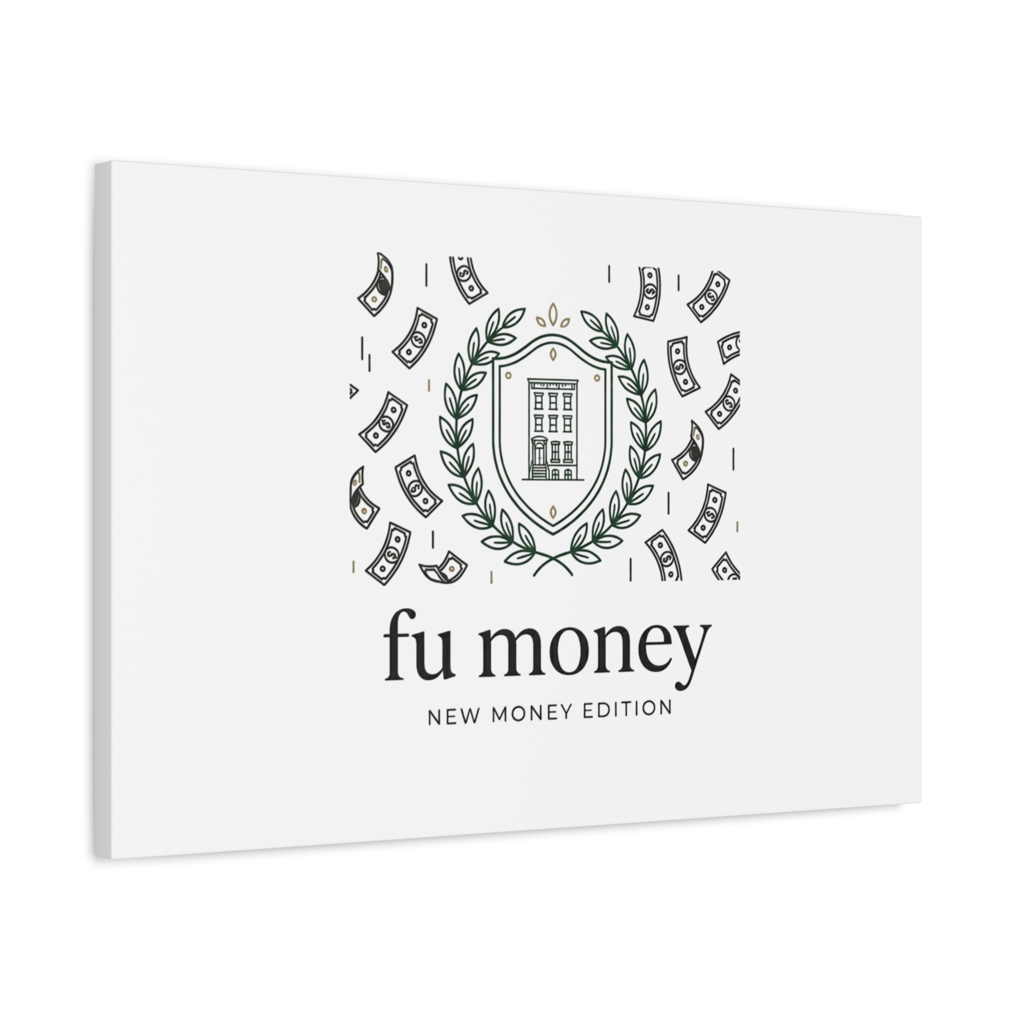fu money Canvas |New Money Minimalist, Quiet Luxury, Serif Monochrome
