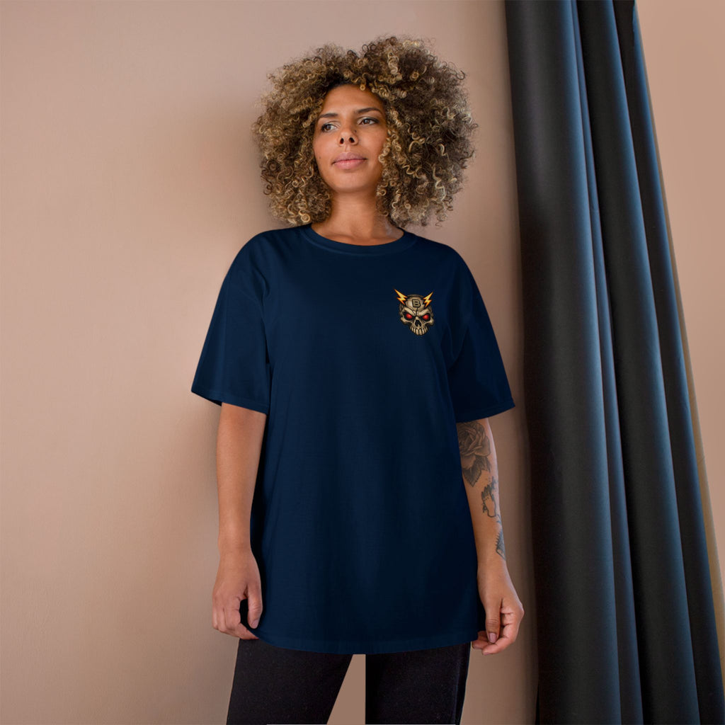 Champion T-Shirt — "I’ll Let You Know When It’s Clear" Gamer Skull Back Print