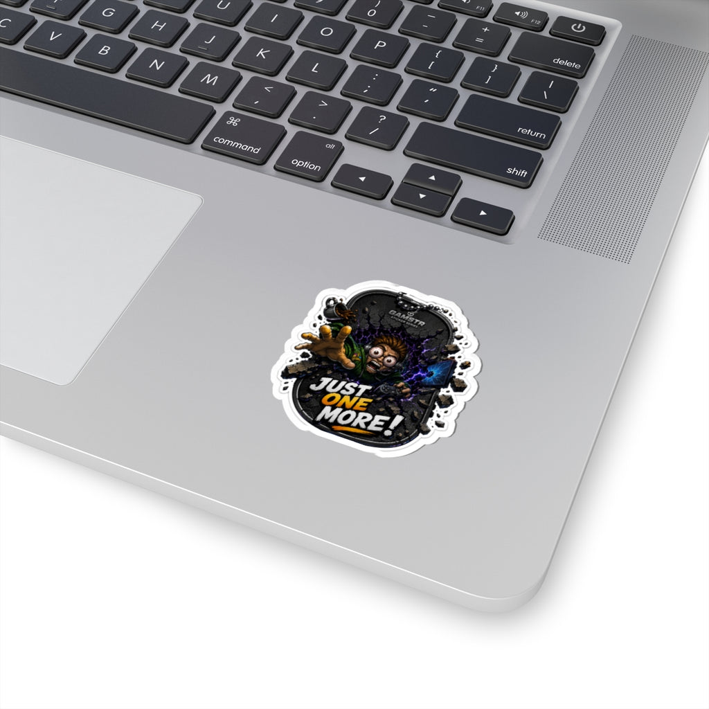 Portal Return Gamer Sticker — "Just One More!" Retro Gaming Laptop Decal