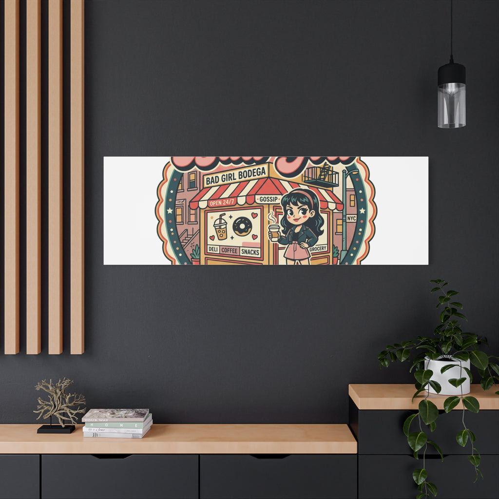 Bad Girl Bodega Canvas Print | Bodega, NYC, Y2K Corner Store Art