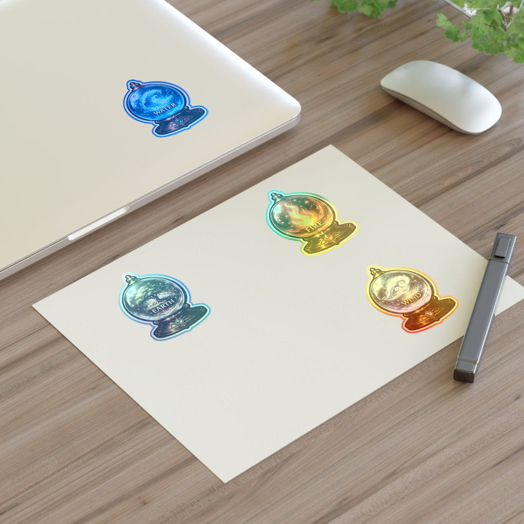 Elemental Globe Sticker Sheet — Earth, Fire, Water, Wind Magic Stickers