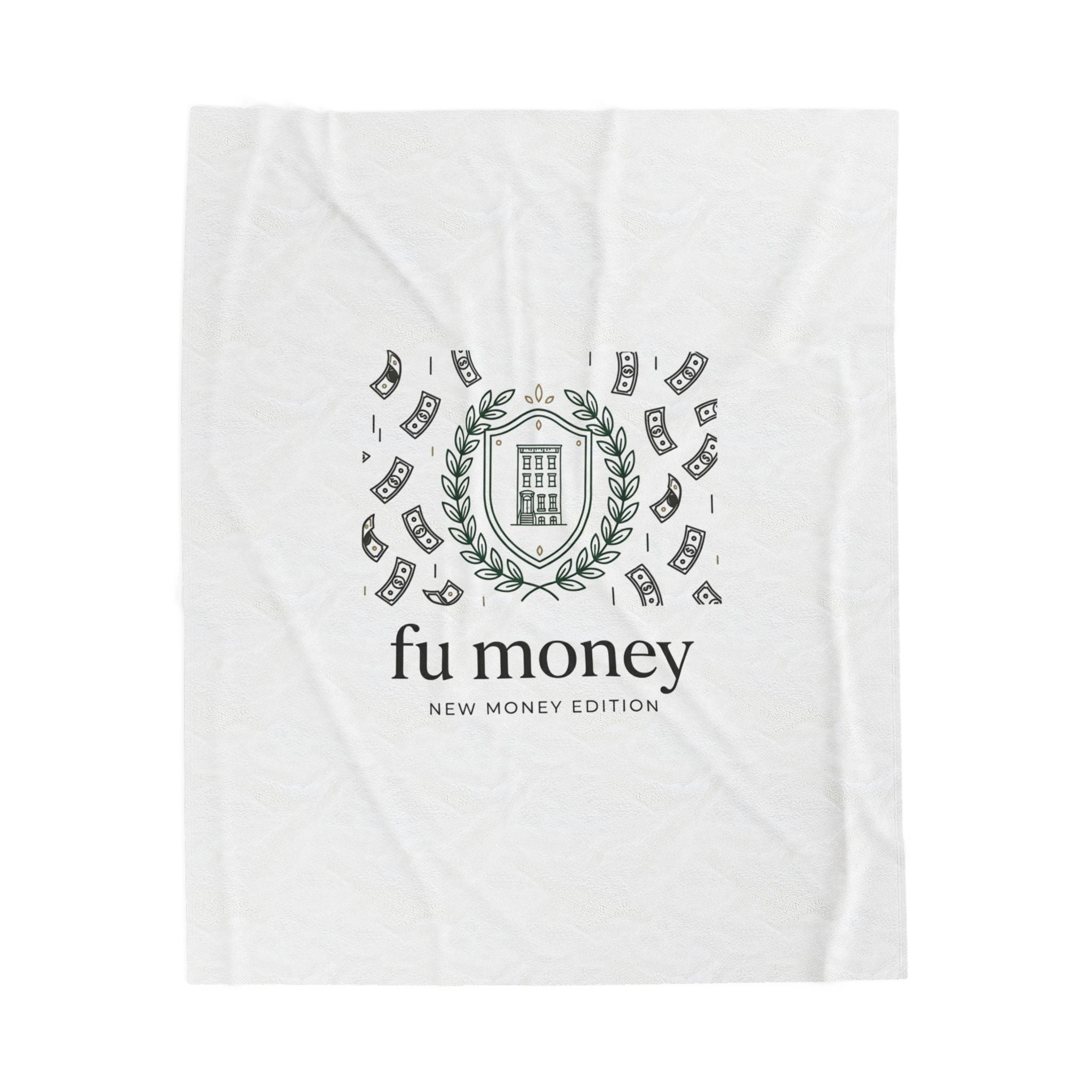 quiet luxury crest Velveteen Plush Blanket | old money minimalist, monochrome