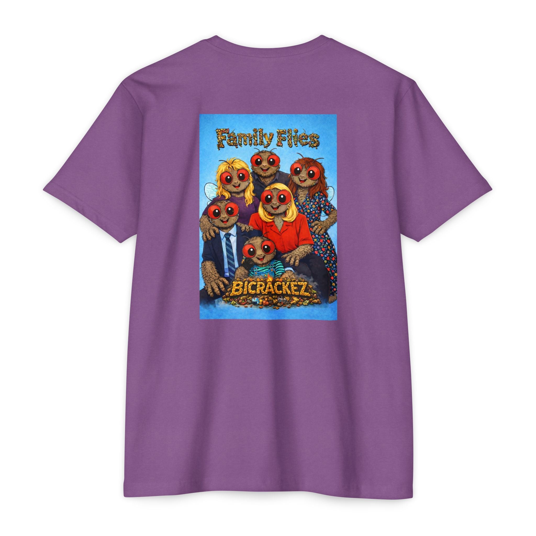 Family Flies Graphic T-Shirt — "Bicracketz" Retro Cartoon Tee