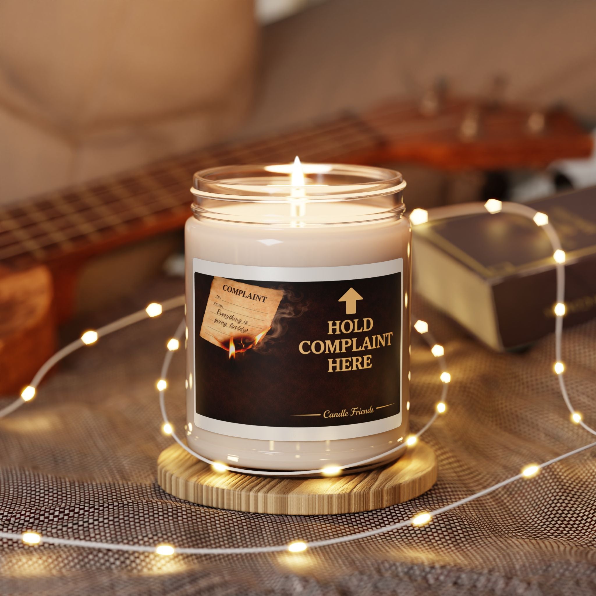Hold Complaint Here Scented Soy Candle — 9oz Novelty Humor Candle