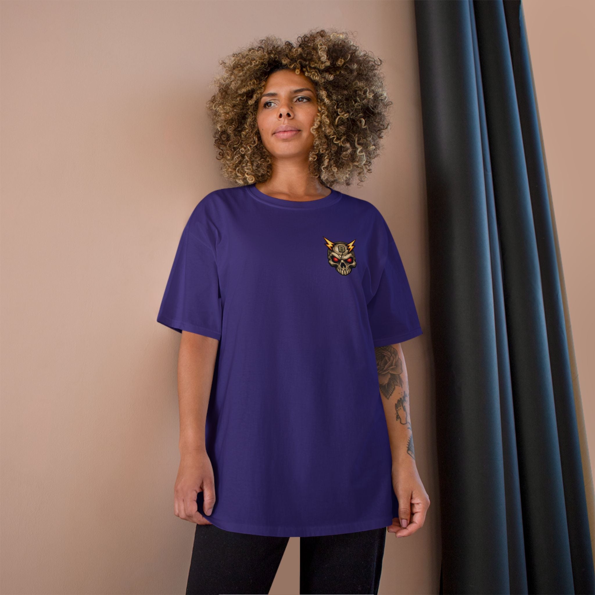 Champion T-Shirt — "I’ll Let You Know When It’s Clear" Gamer Skull Back Print