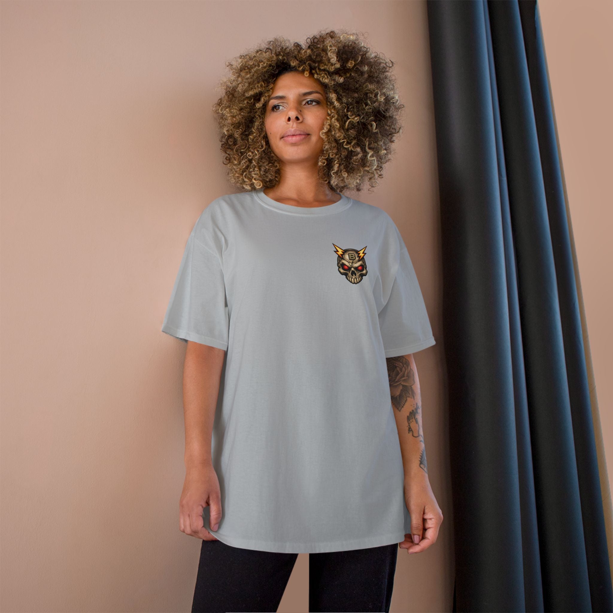 Champion T-Shirt — "I’ll Let You Know When It’s Clear" Gamer Skull Back Print