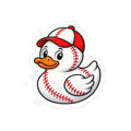 Baseball Duck Die-Cut Transparent Outdoor Sticker — Waterproof Vinyl