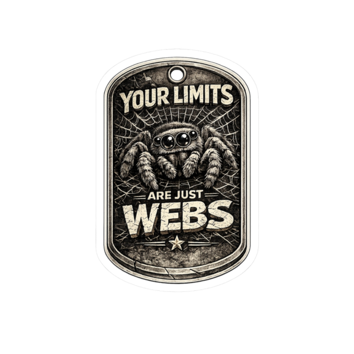 Kiss-Cut Sticker standard edition — 'Your Limits Are Just Webs' Spider Motivational Decal