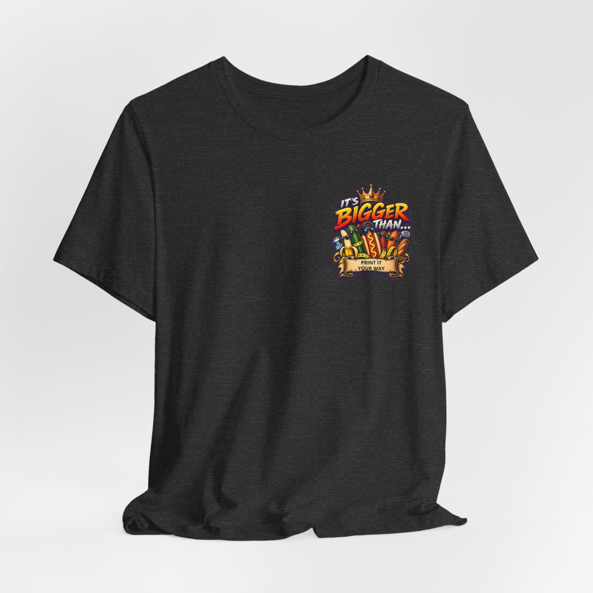 T-Shirt — "It's Bigger Than..." Retro Hot Dog & Snacks Graphic Tee
