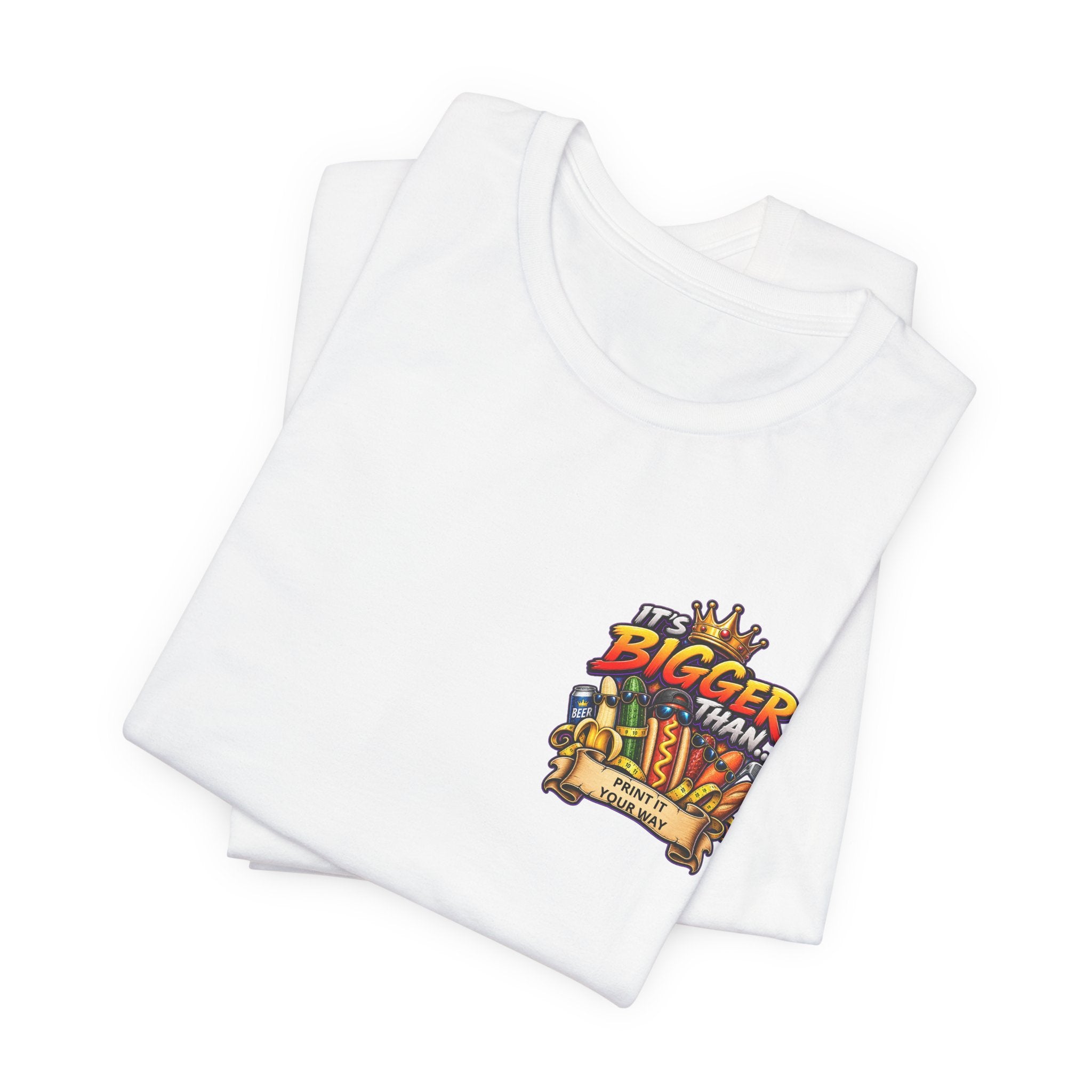 T-Shirt — "It's Bigger Than..." Retro Hot Dog & Snacks Graphic Tee