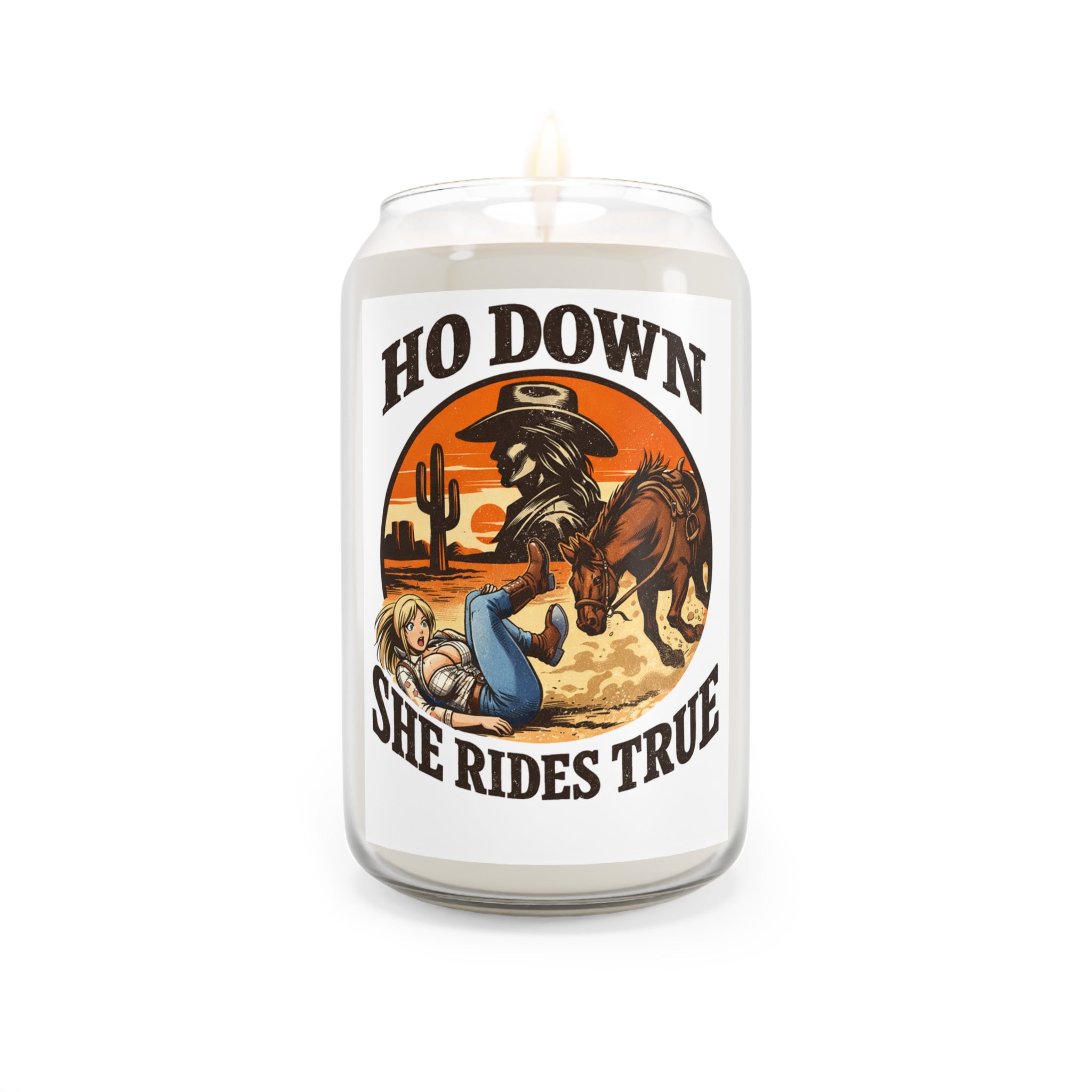 Soy Candle — "Ho Down She Rides True" Western Scented Candle (13.75 oz)