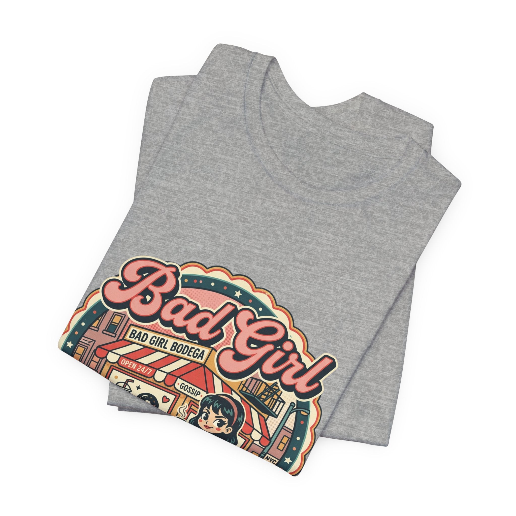 Bad Girl Bodega Tee | NYC bodega, Y2K cherries, Spanglish corner store