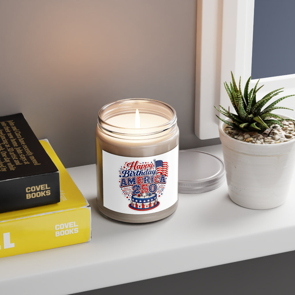 Happy Birthday America 250 Scented Soy Candles with White Lid, 9oz