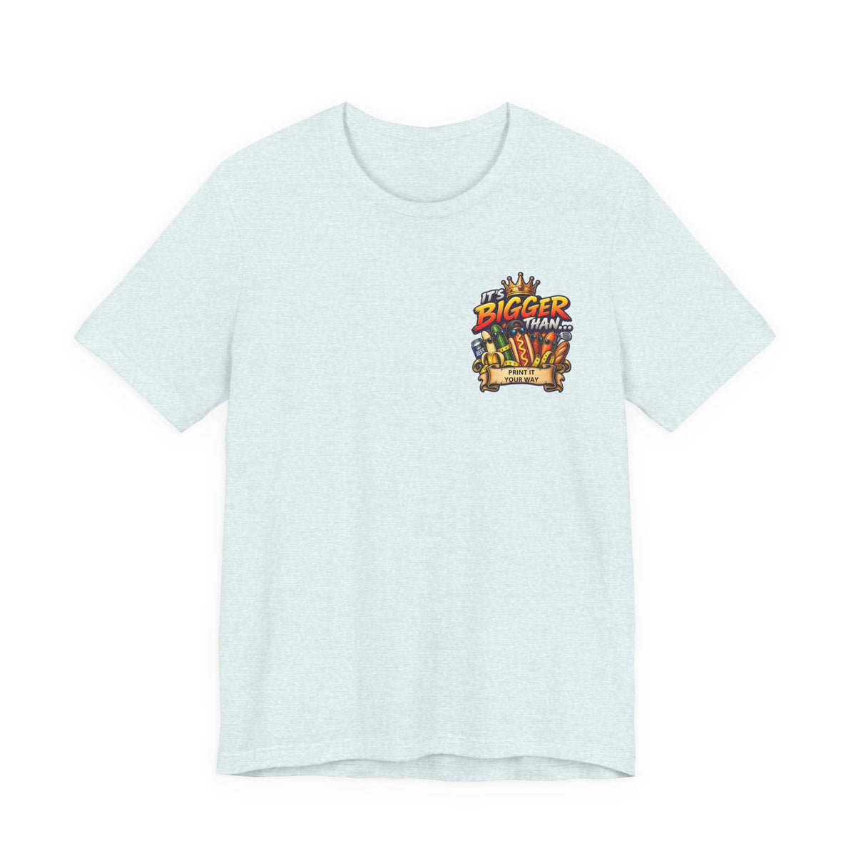 T-Shirt — "It's Bigger Than..." Retro Hot Dog & Snacks Graphic Tee