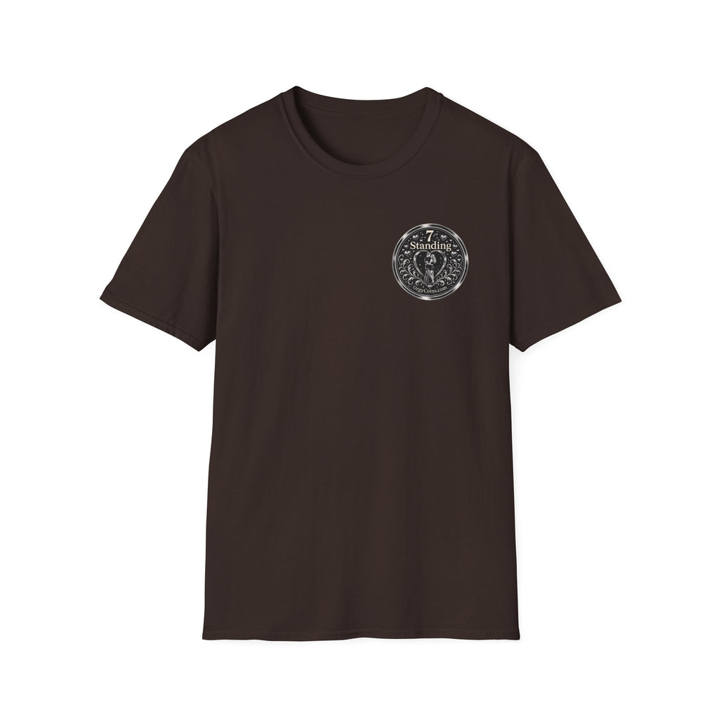 Standing Seven Orgy Coin Graphic T-Shirt