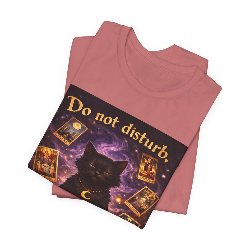 Do Not Disturb Cat Coffee Tee — Mystic Black Cat Tarot T-Shirt