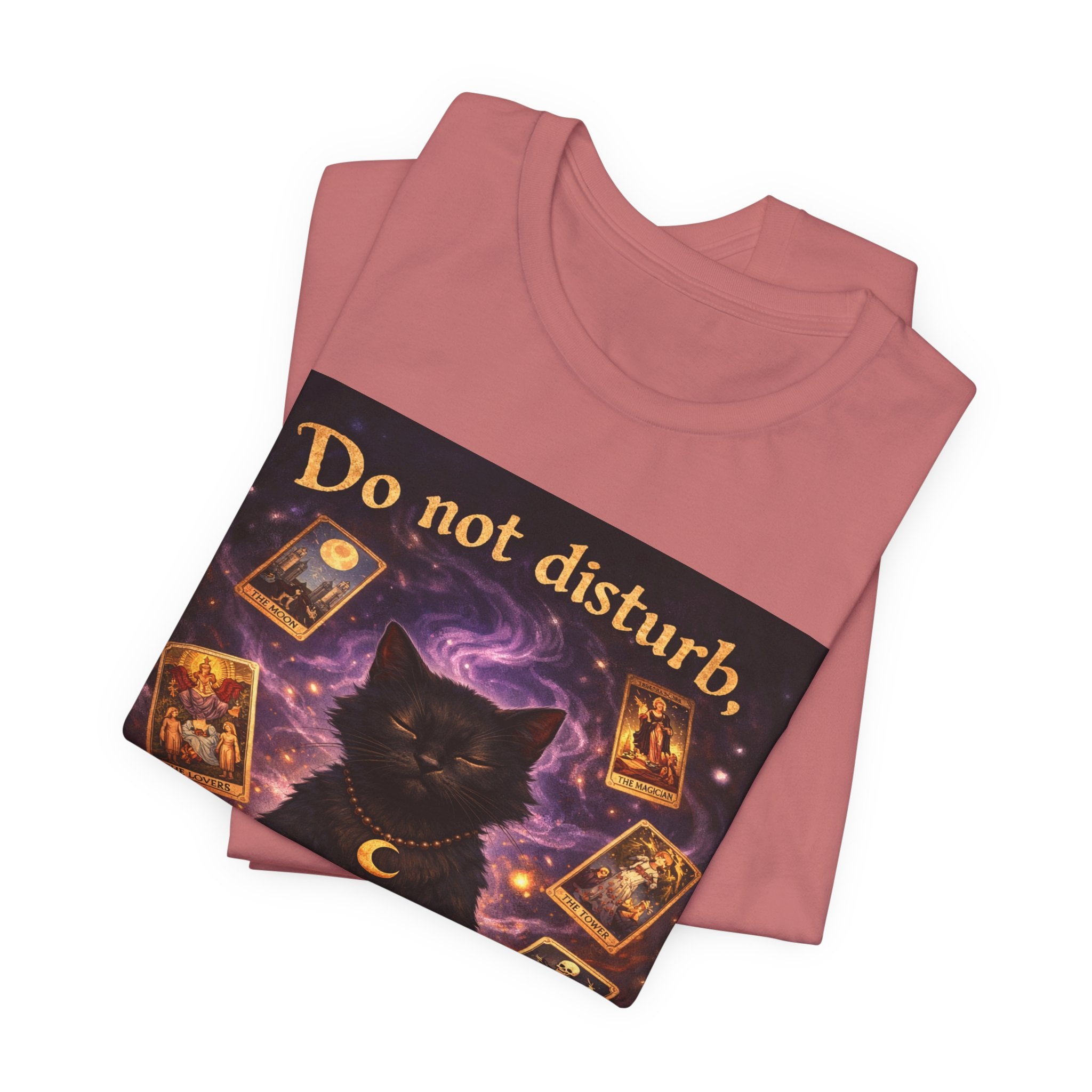 Do Not Disturb Cat Coffee Tee — Mystic Black Cat Tarot T-Shirt