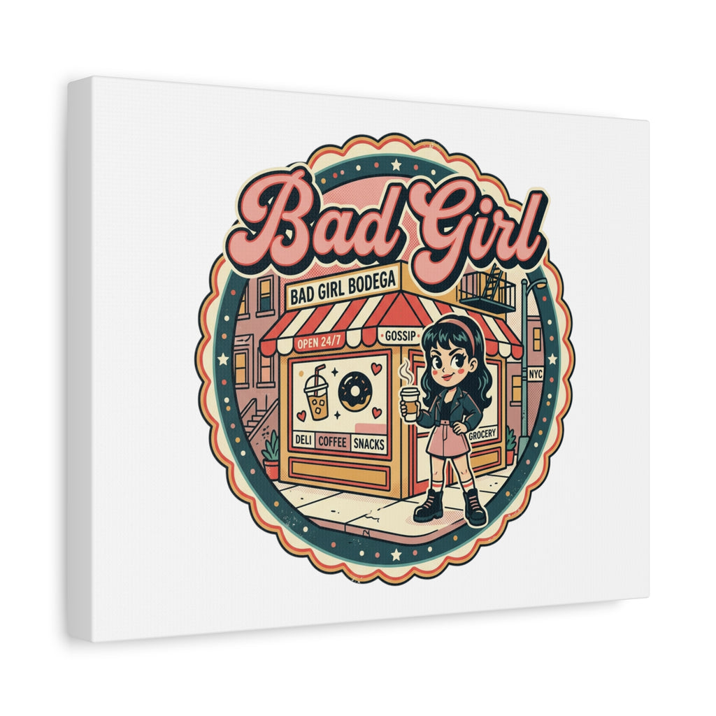 Bad Girl Bodega Canvas Print | Bodega, NYC, Y2K Corner Store Art