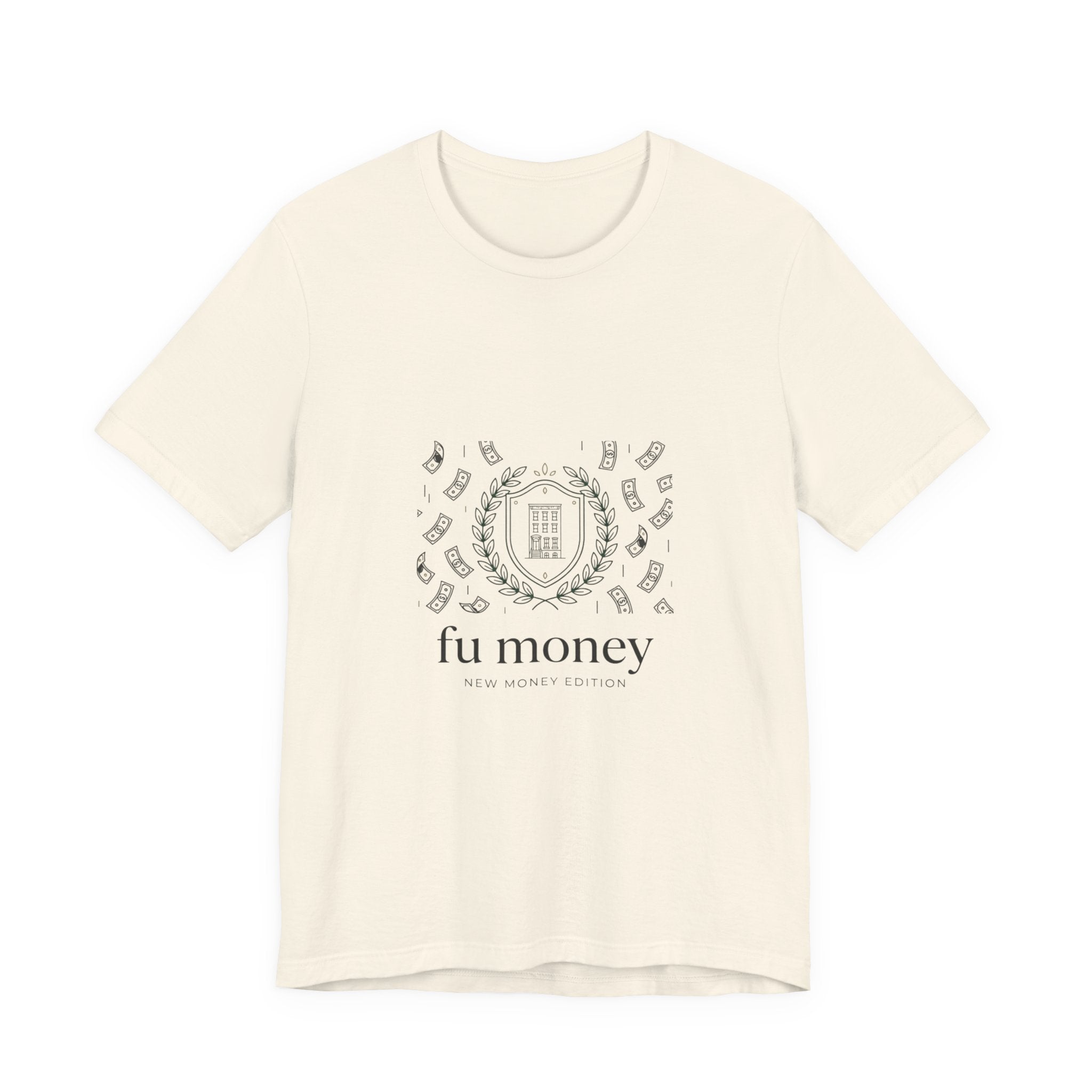 fu money Crest Tee | old money minimalist, serif monochrome