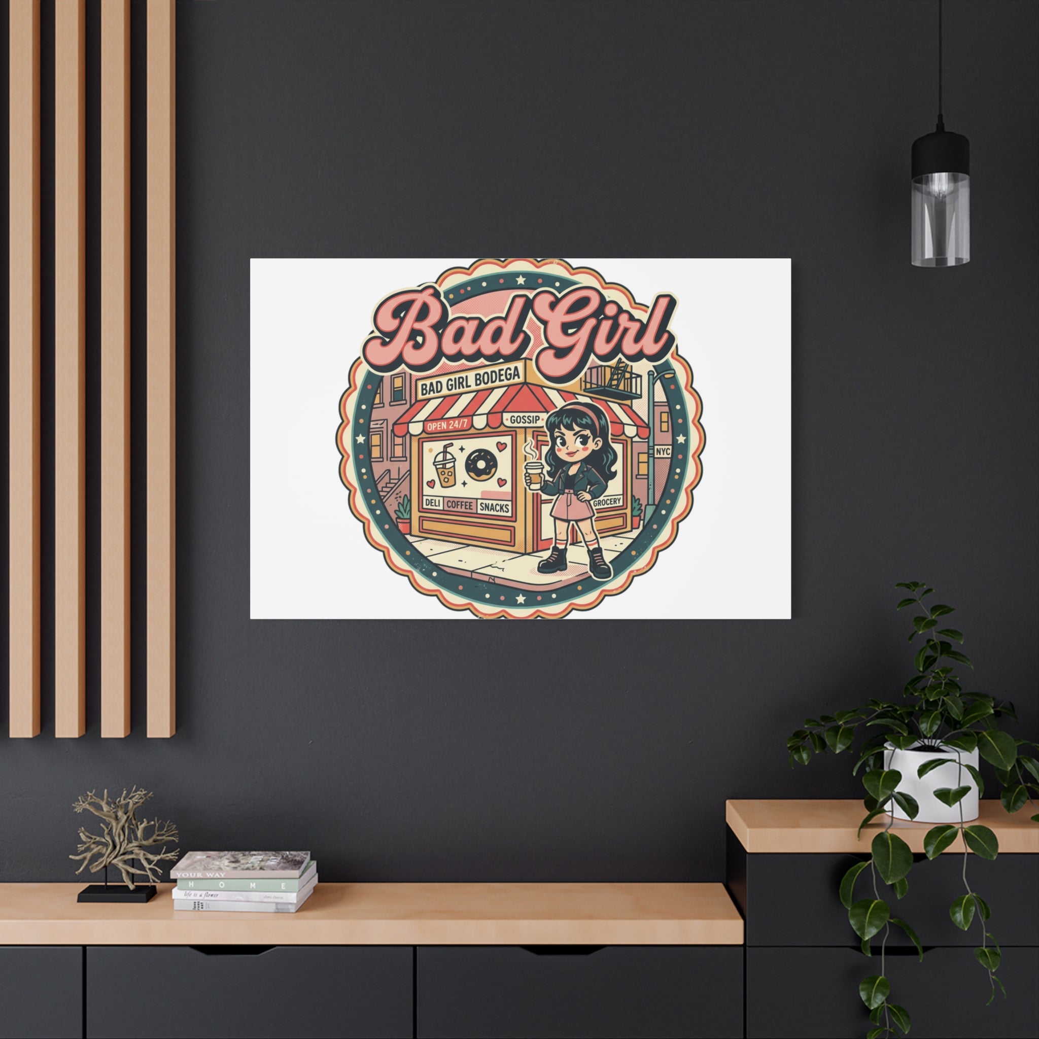 Bad Girl Bodega Canvas Print | Bodega, NYC, Y2K Corner Store Art