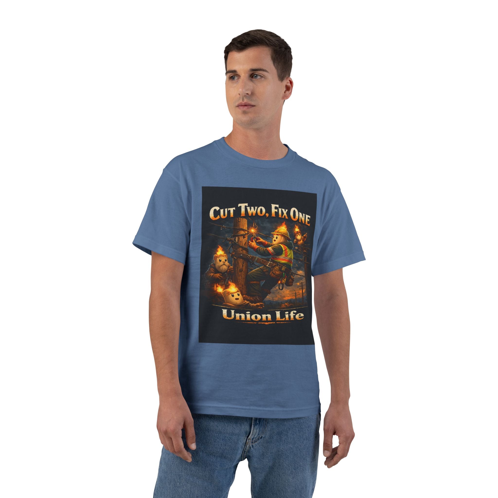 Union Life T-Shirt – "Cut Two, Fix One" Halloween Pumpkin Mechanics Tee