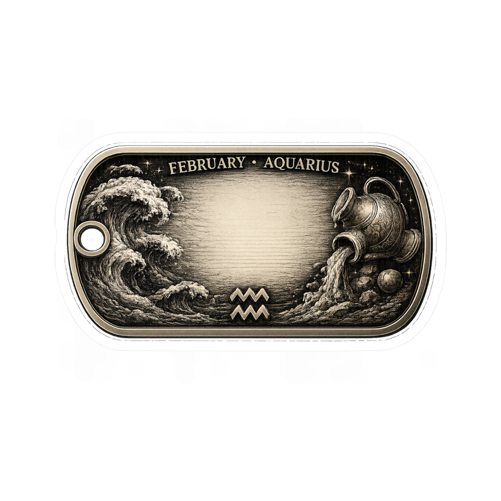 Aquarius Zodiac Sticker — February Astrology Vinyl Kiss-Cut