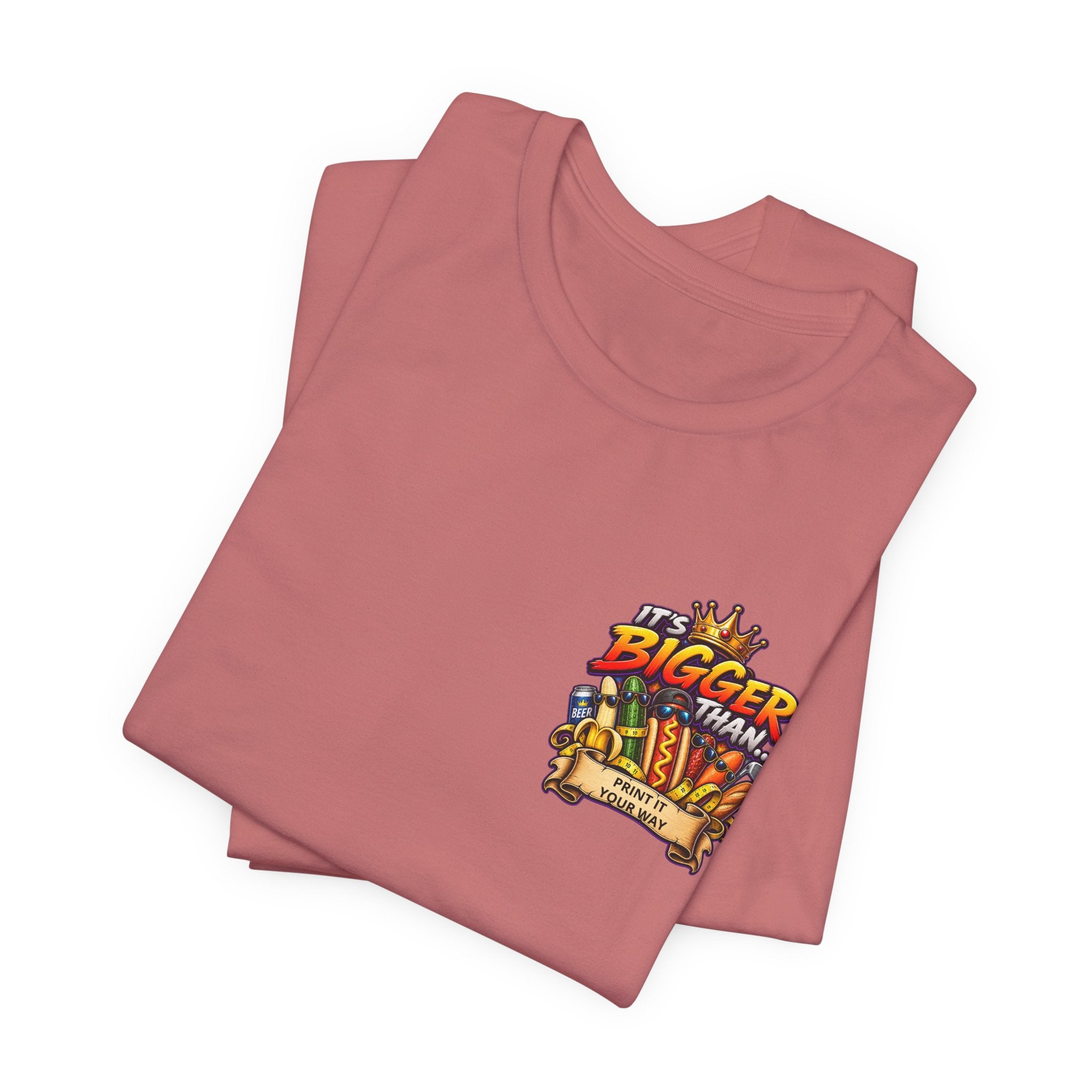 T-Shirt — "It's Bigger Than..." Retro Hot Dog & Snacks Graphic Tee