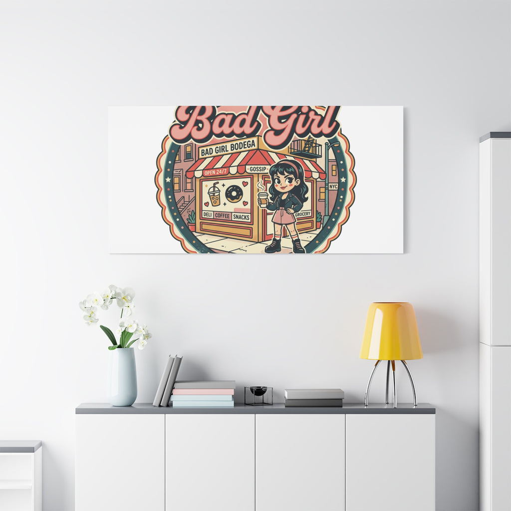 Bad Girl Bodega Canvas Print | Bodega, NYC, Y2K Corner Store Art