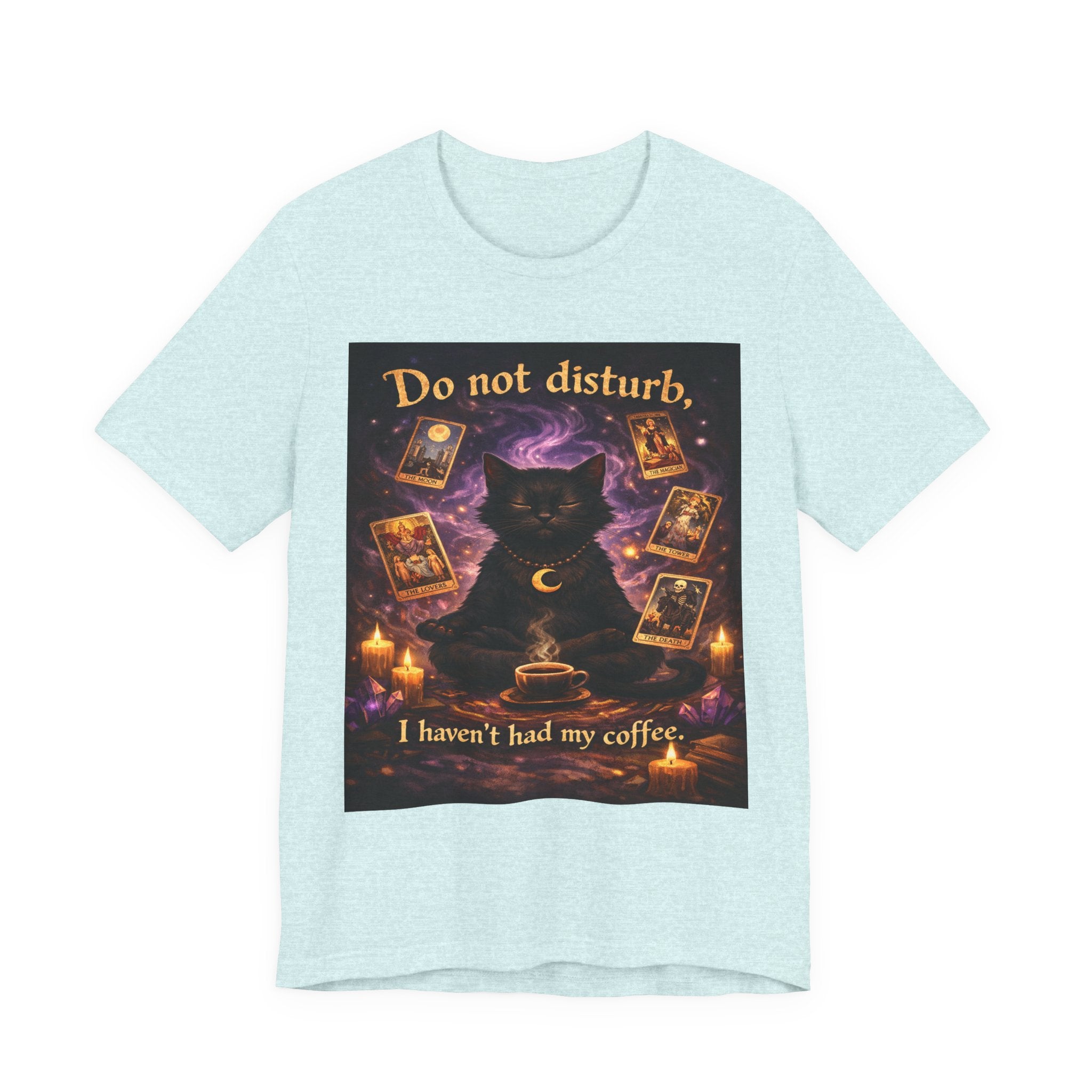 Do Not Disturb Cat Coffee Tee — Mystic Black Cat Tarot T-Shirt