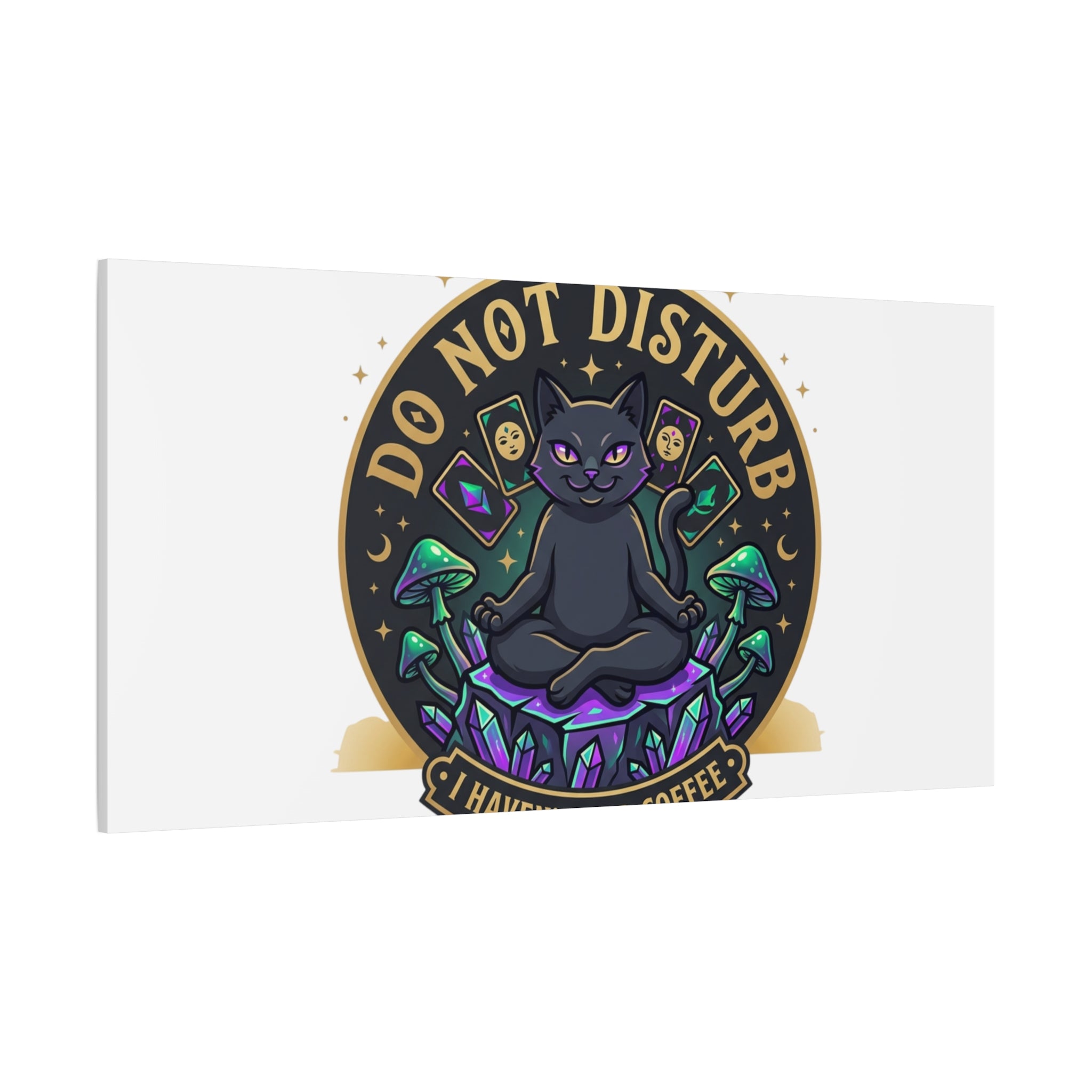 Do Not Disturb Cat Meditation Matte Canvas | witchy, goblincore
