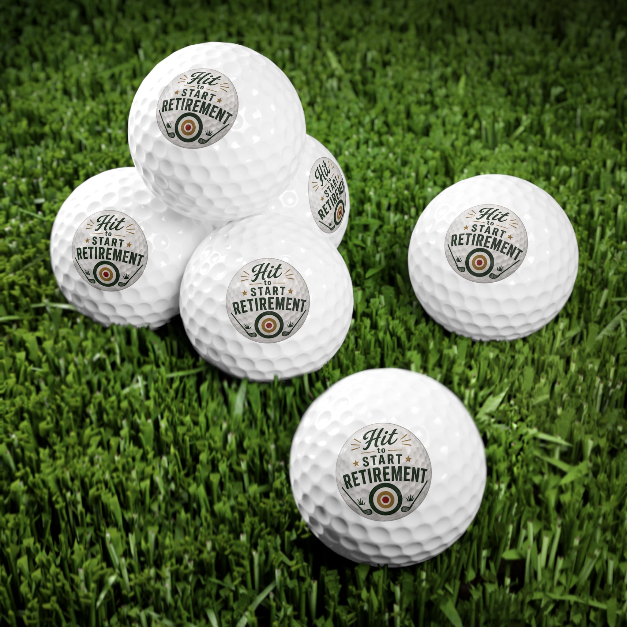 Start your Retirement with a swing. Golf Balls, 6pcs